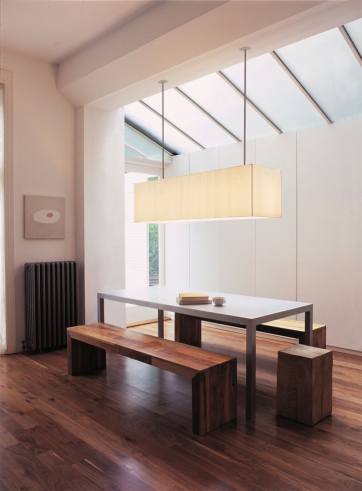 Dining room - modern dark wood floor dining room idea in Philadelphia