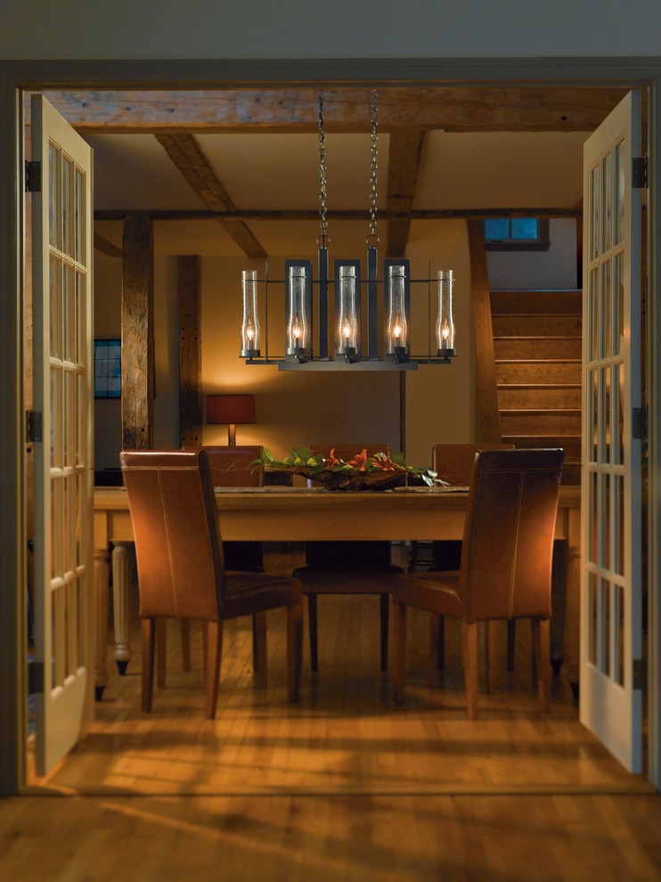 Photo of a rustic dining room in Denver.