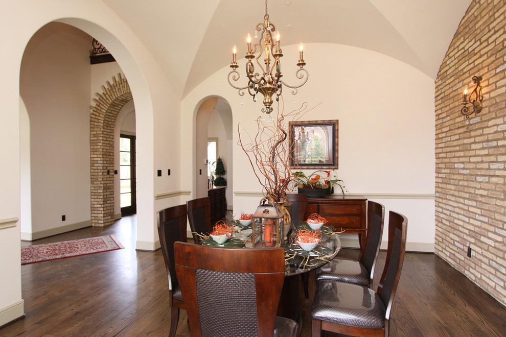 Photo of a mediterranean dining room in Houston.