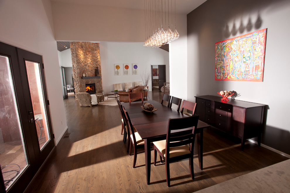 Inspiration for a contemporary dining room remodel in Cleveland