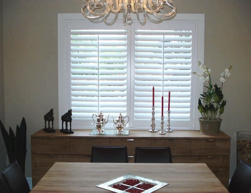 Plantation Shutters Modern Dining Room Tall Windoes