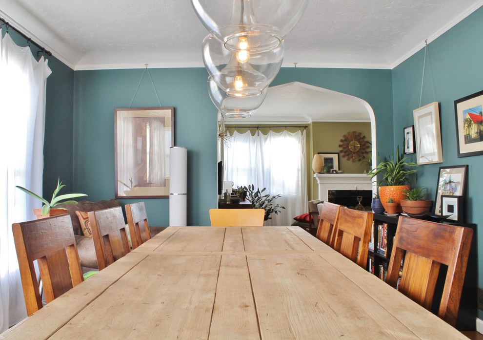 This is an example of an eclectic dining room in Portland.