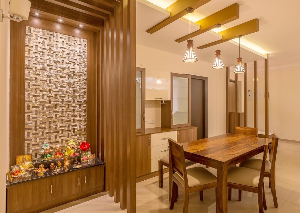 World-inspired dining room in Bengaluru.