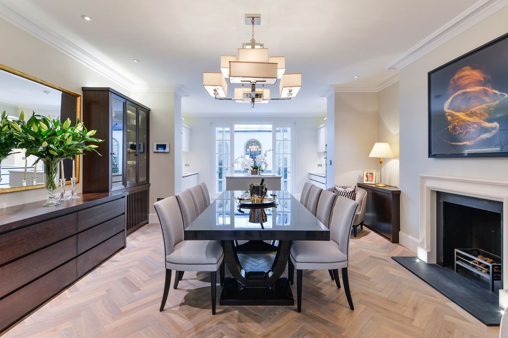 Design ideas for a contemporary dining room in Cheshire.