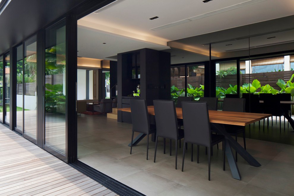 Inspiration for a contemporary dining room remodel in Singapore