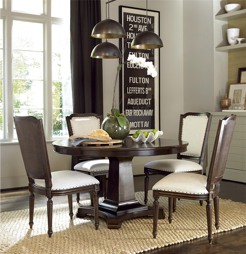 Proximity Cherry Wood Round 5 Piece Dining Table Set Traditional Dining Room Cincinnati By Zin Home