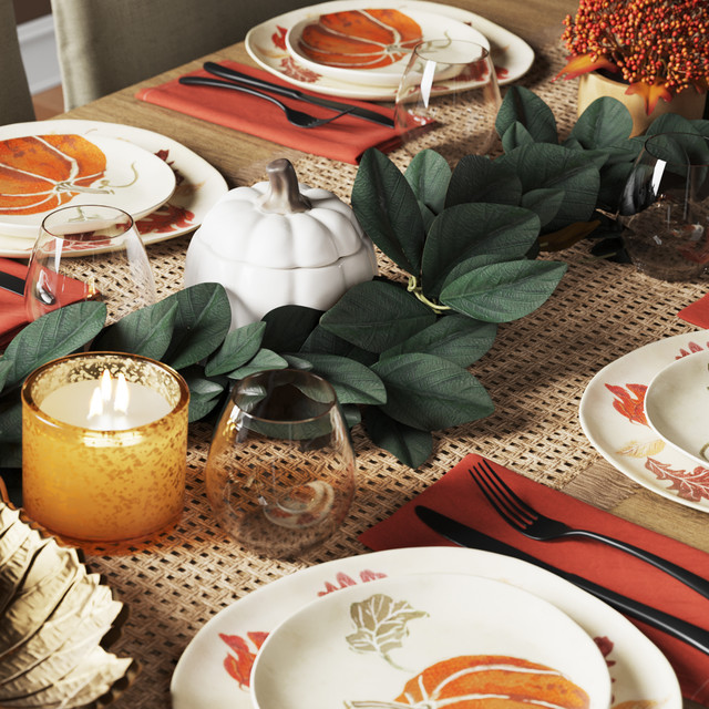 Pumpkin Leaves Fall Dining Collection Threshold Modern