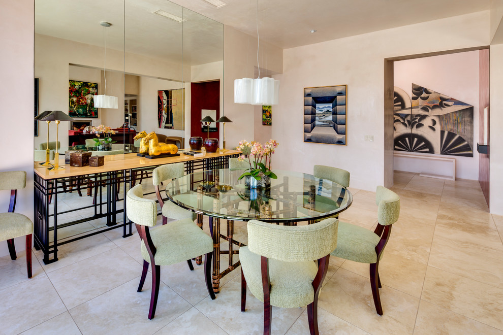 This is an example of a contemporary dining room in Albuquerque.