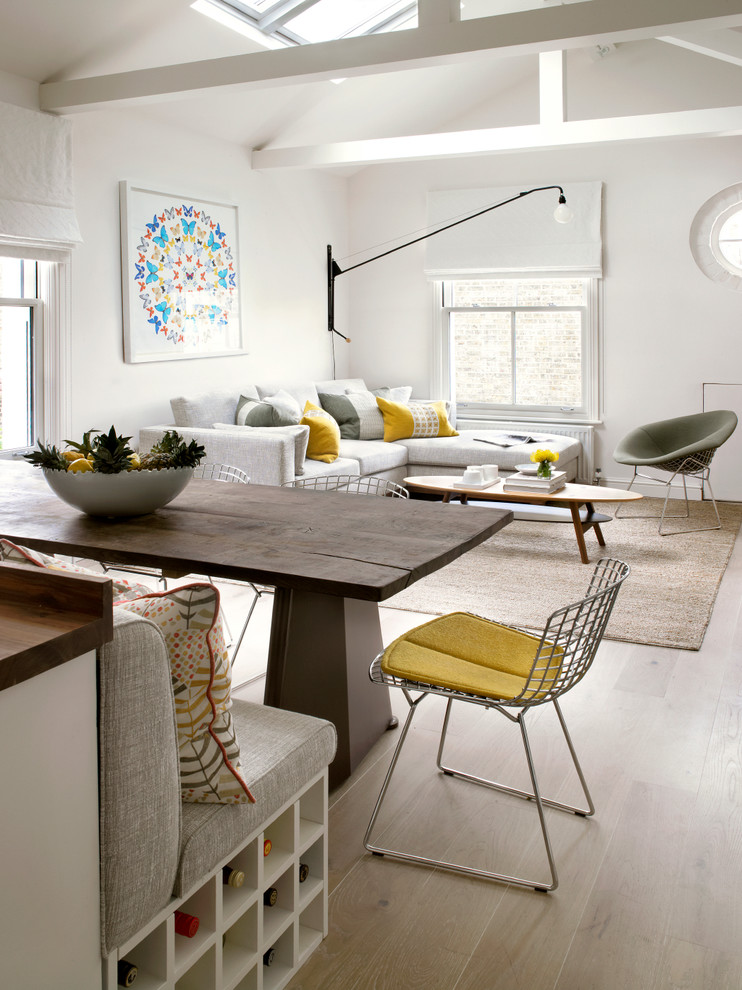 Inspiration for a contemporary dining room remodel in London