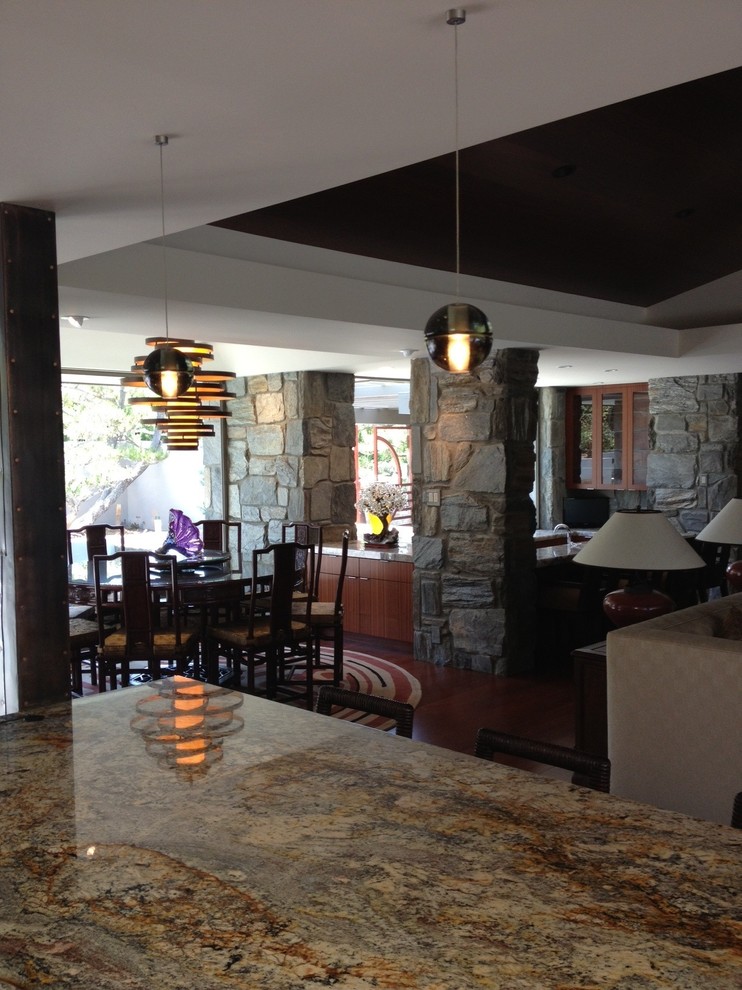 This is an example of a contemporary dining room in San Diego.