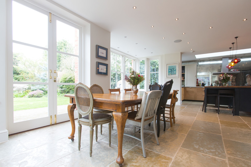This is an example of a medium sized contemporary kitchen/dining room in Surrey.