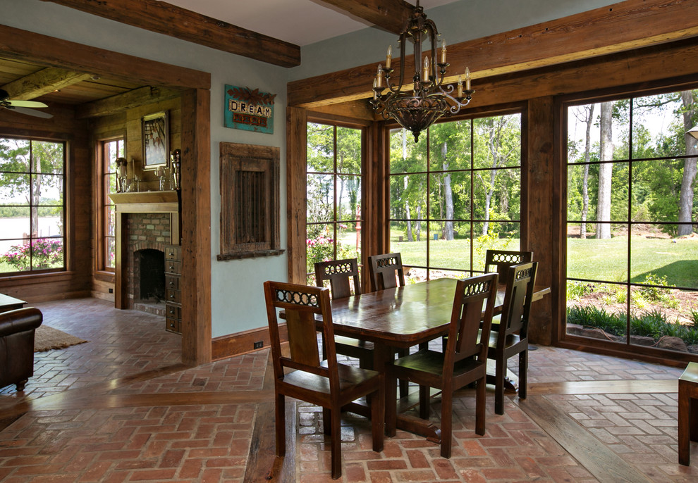 Example of a mountain style dining room design in New Orleans