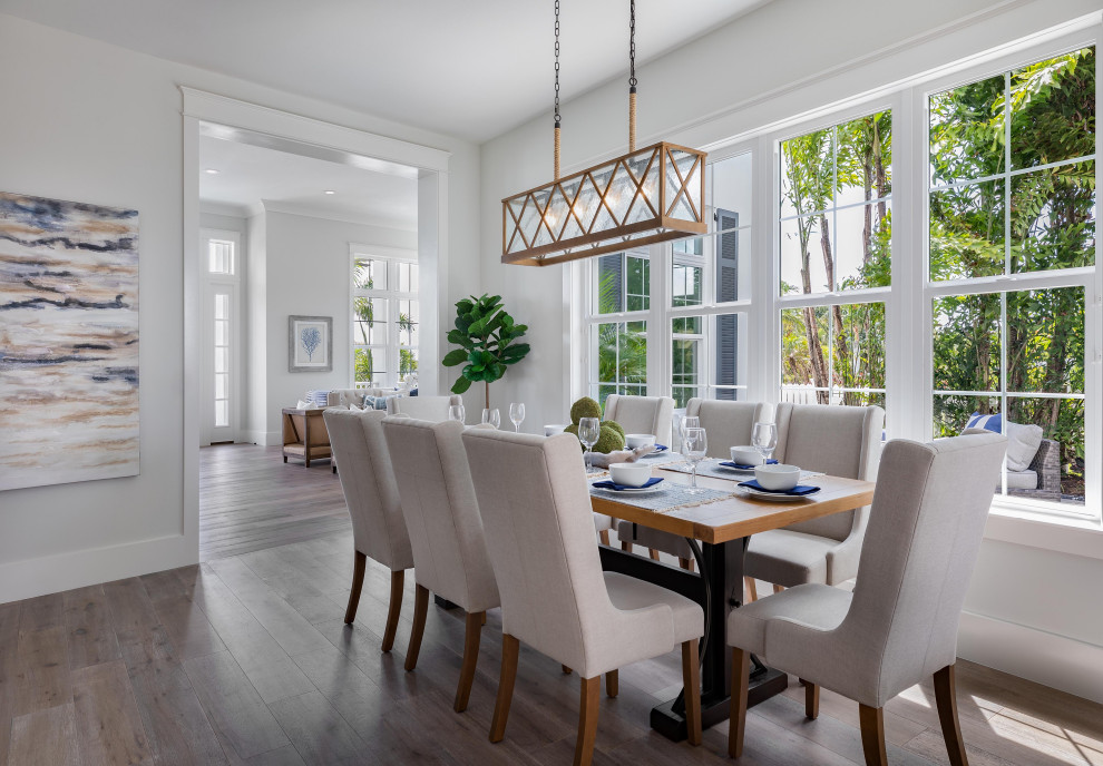 Large coastal dining room in Tampa.