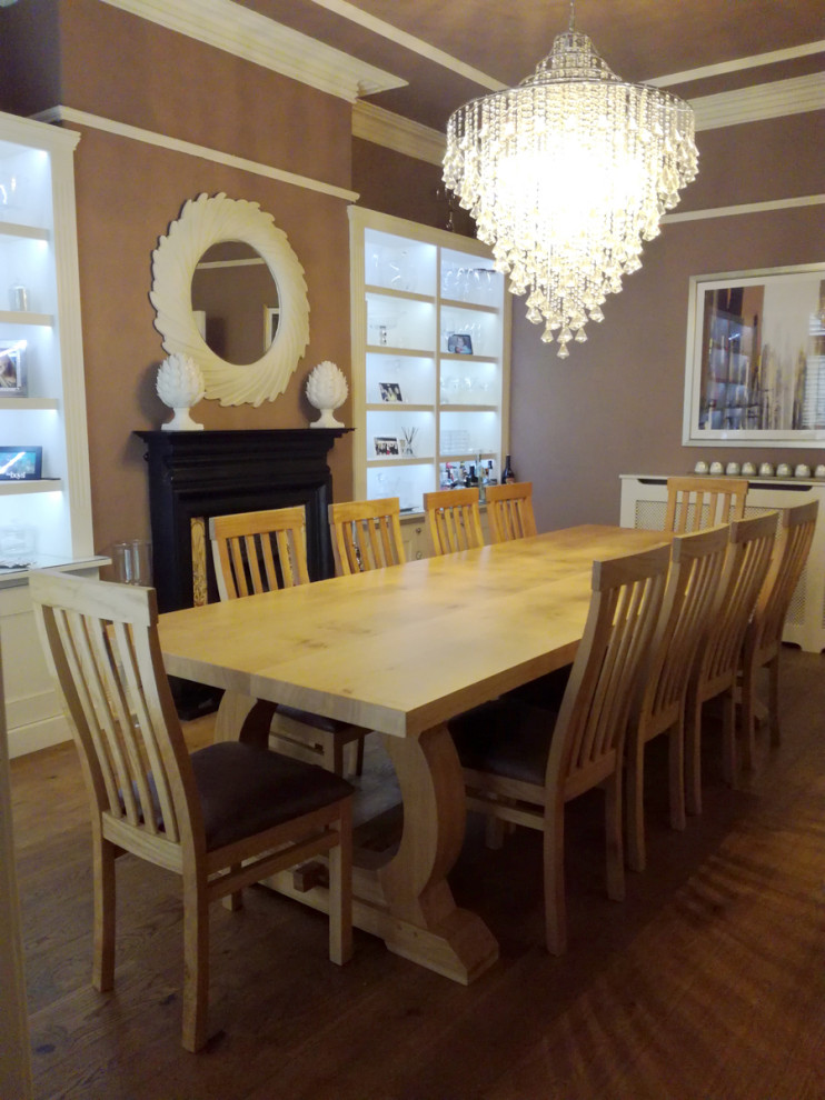 Inspiration for a large country dining room remodel in Manchester