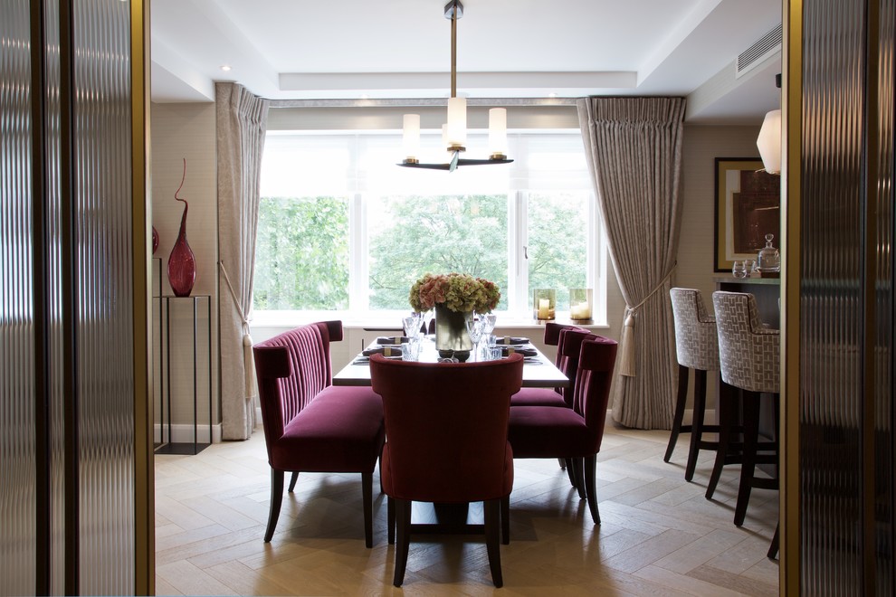 Contemporary dining room in Buckinghamshire.