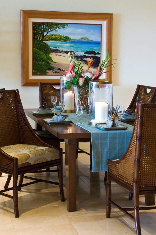 Residential Tropical Dining Room Hawaii by Interior Design