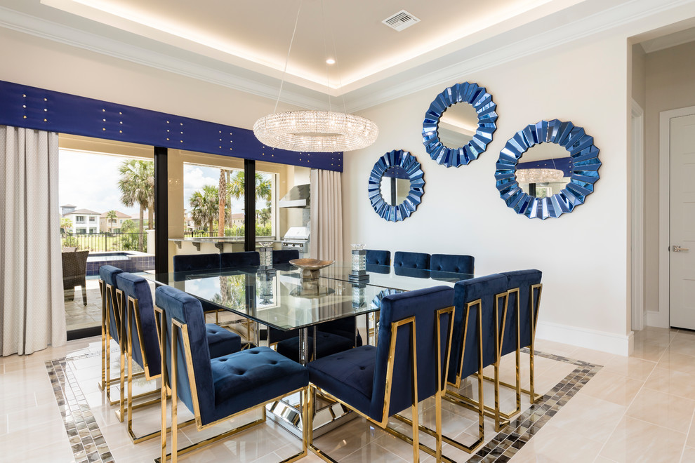 Design ideas for a contemporary dining room in Orlando.