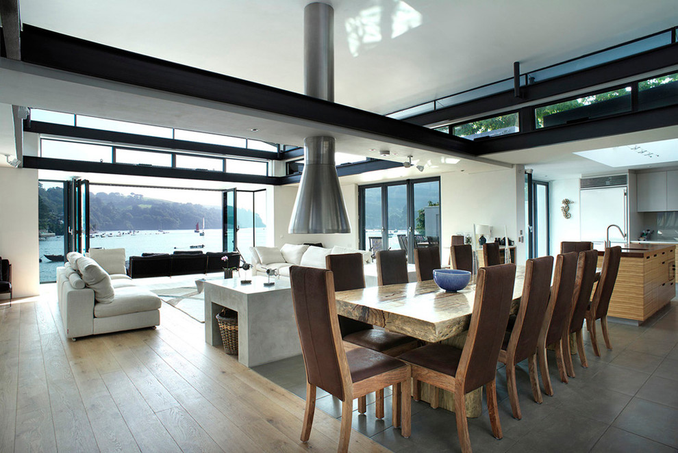Photo of a contemporary dining room in Devon.