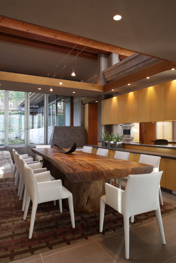 Inspiration for a modern dining room in Vancouver.