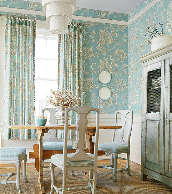 Rooms using lots of wallpaper - Traditional - Dining Room - Philadelphia -  by Jere Bradwell | Houzz UK