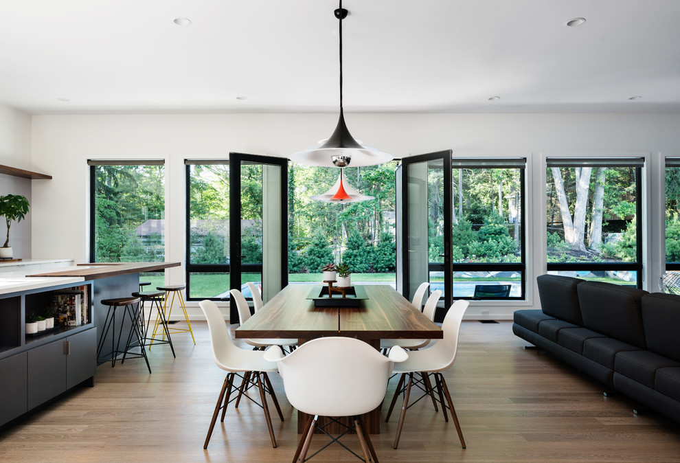 Свежая идея для дизайна: большая кухня-столовая в современном стиле - отличное фото интерьера