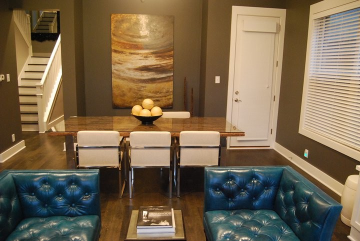 Inspiration for a modern dining room remodel in Indianapolis