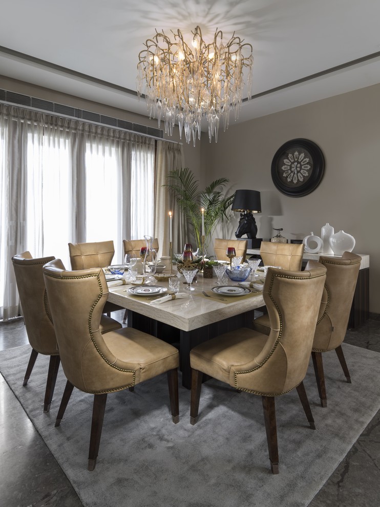 Inspiration for a contemporary dining room remodel in Delhi