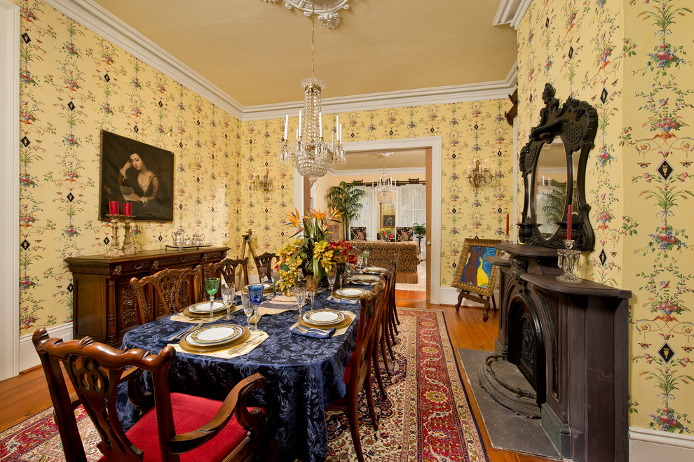 This is an example of a victorian dining room in Houston.