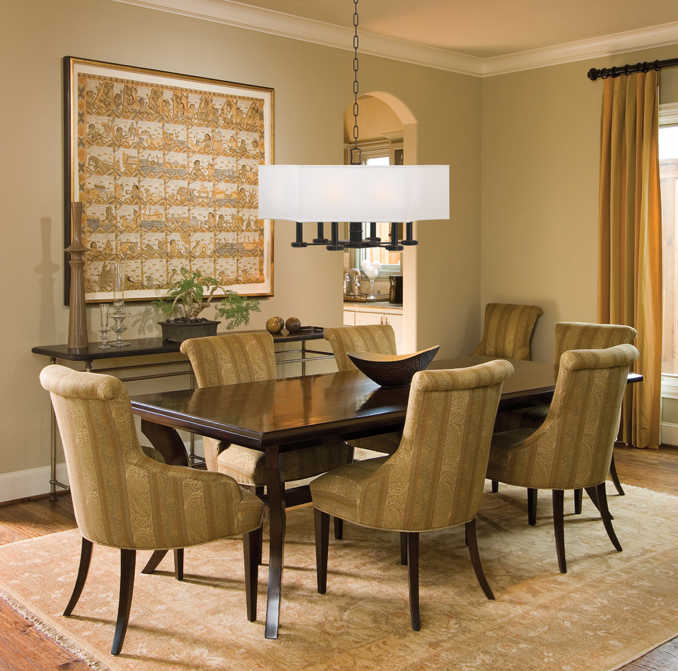 Dining room - transitional dining room idea in New York with beige walls