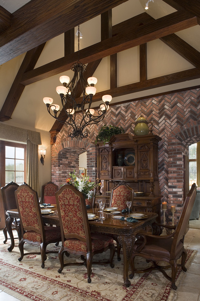 Example of a mountain style enclosed dining room design in Other