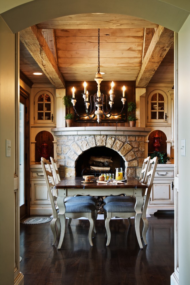 Photo of a rustic kitchen/dining room in Chicago.