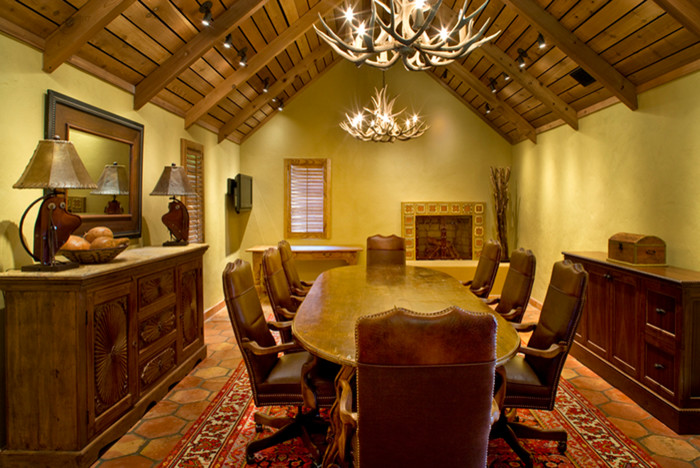 Example of a southwest dining room design in New York