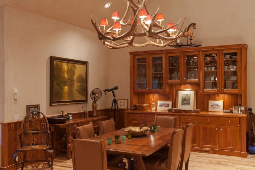 Mountain style dining room photo in Boise