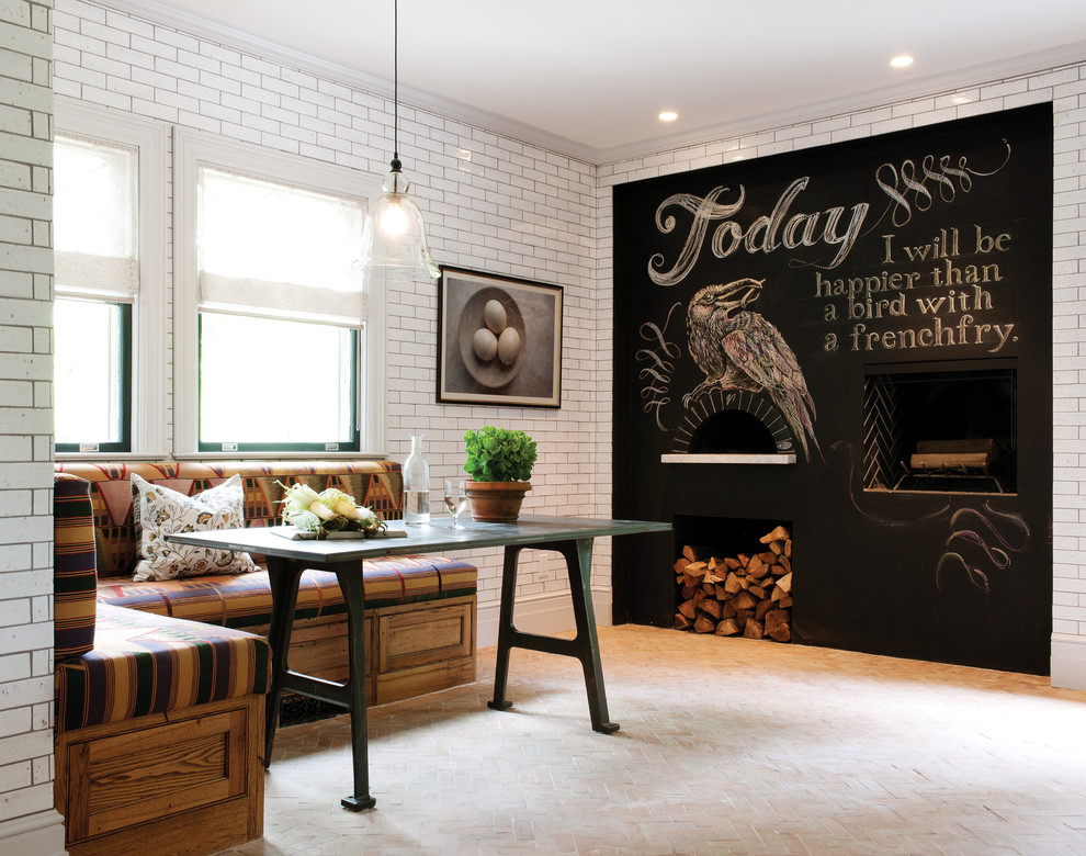 Inspiration for a rustic dining room remodel in Burlington