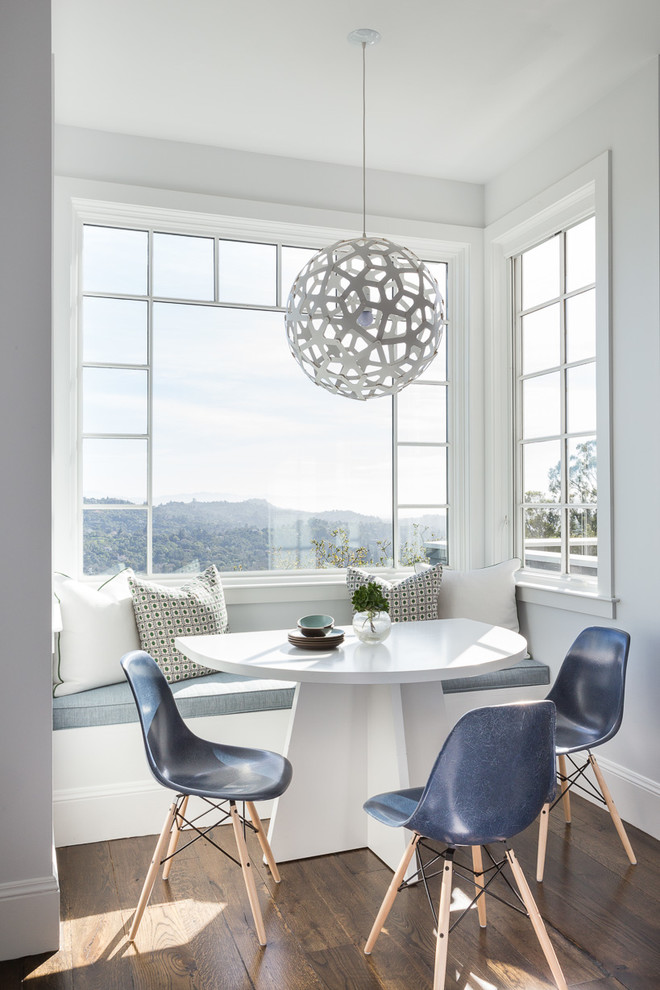 Inspiration for a small transitional dark wood floor dining room remodel in San Francisco