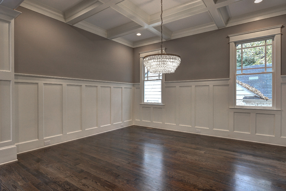 Example of an arts and crafts dining room design in Atlanta