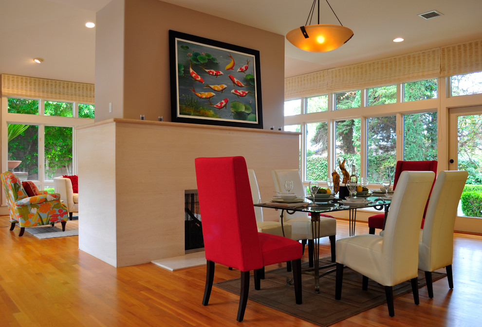 This is an example of a contemporary dining room in San Diego.