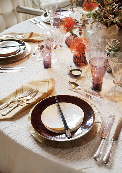 Foto di una sala da pranzo boho chic