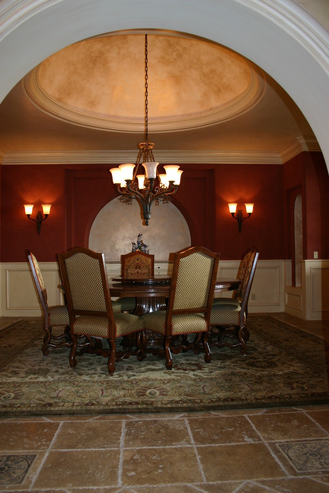 Design ideas for a mediterranean dining room in San Diego.