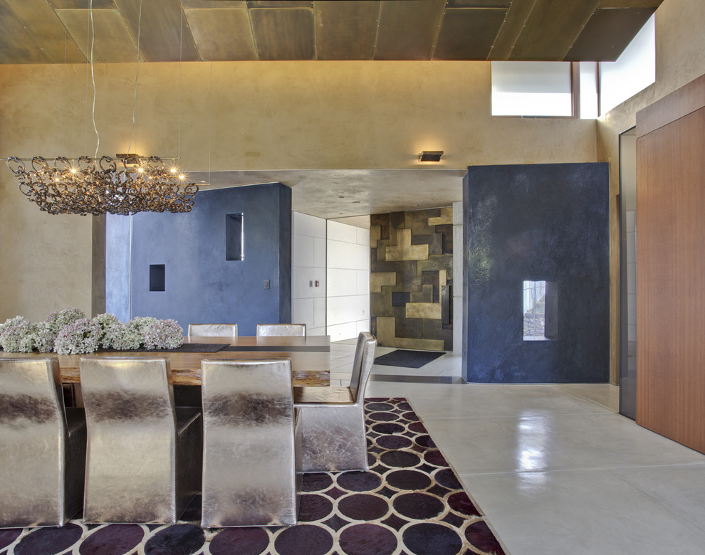 Dining room - contemporary concrete floor dining room idea in San Francisco