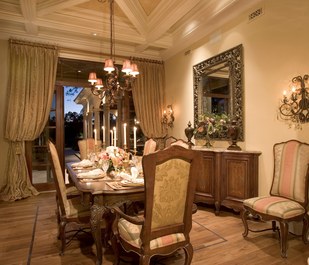 This is an example of a mediterranean dining room in Miami.