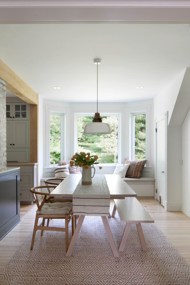 Design ideas for a rural dining room in New York.