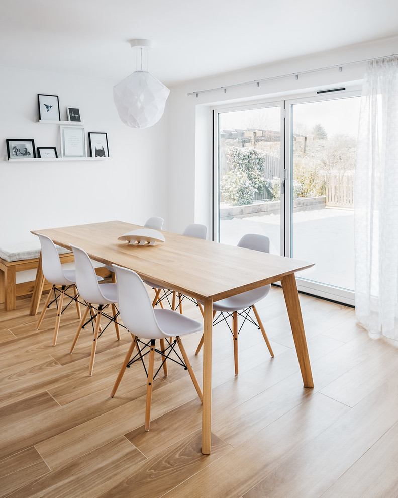 Inspiration for a medium sized scandi open plan dining room in Cambridgeshire.