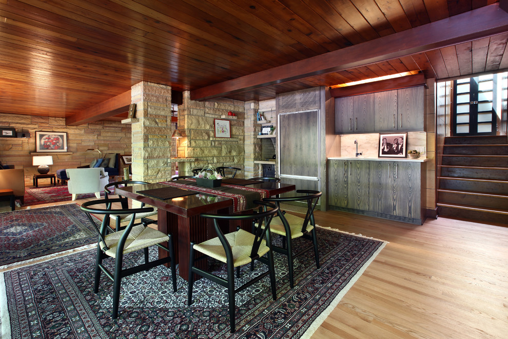 Mountain style dining room photo in Grand Rapids