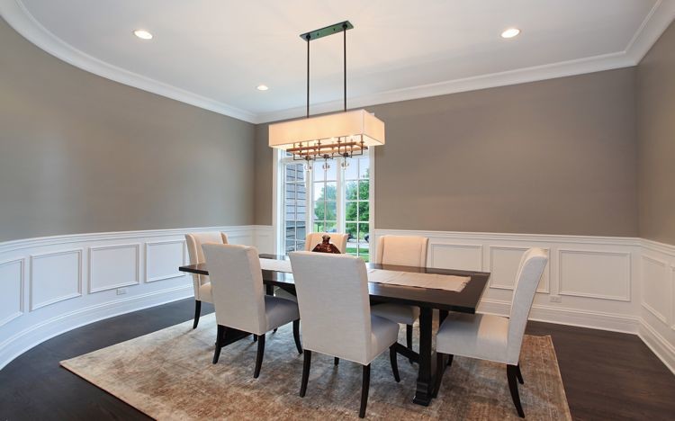 Inspiration for a medium sized victorian open plan dining room in Chicago with brown walls and dark hardwood flooring.