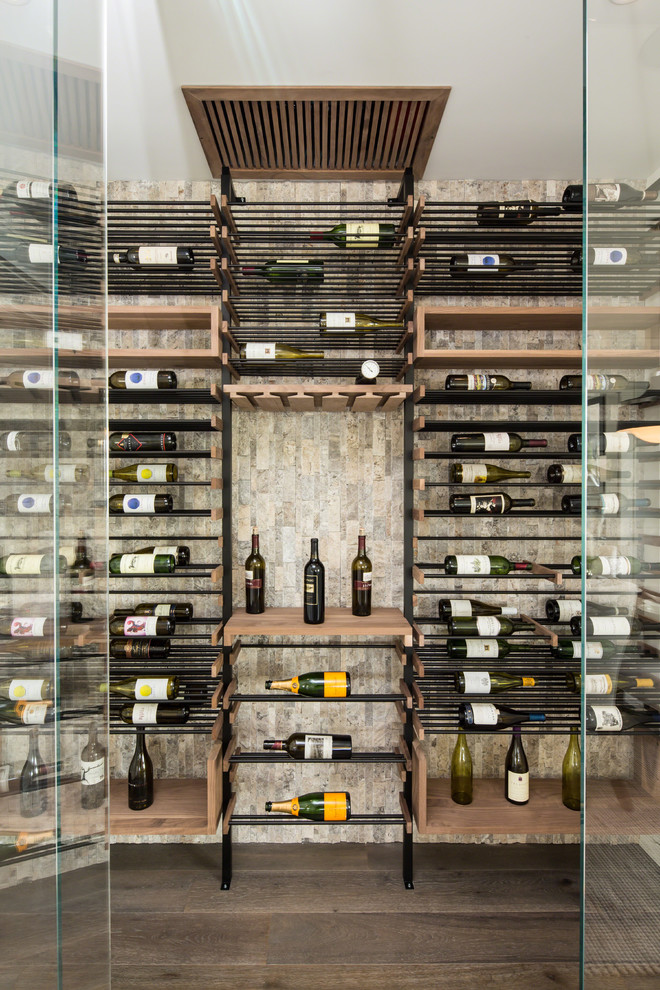Wine cellar - country wine cellar idea in Los Angeles