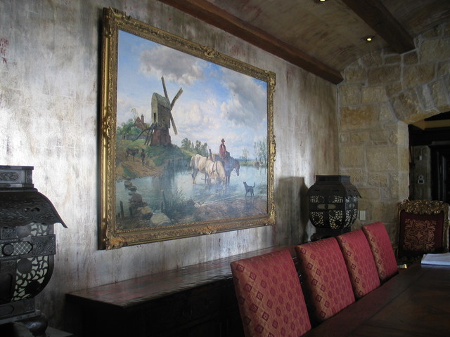 Silver Leaf Walls And Ceiling Traditional Dining Room Dallas By Iconography Inc Houzz Ie