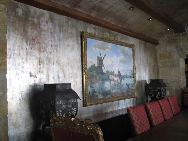 Silver Leaf Walls And Ceiling Traditional Dining Room Dallas By Iconography Inc Houzz Ie