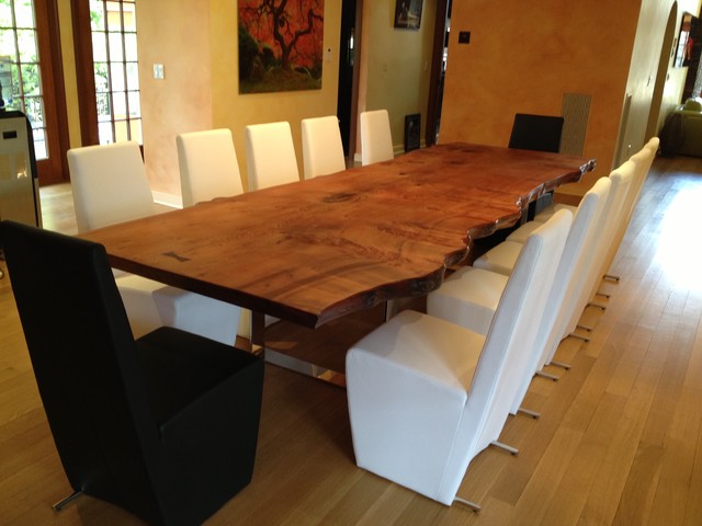 Slab Dining Table Traditional, Slab Dining Room Table