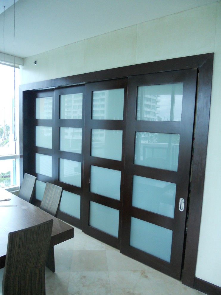 Sliding doors Contemporary Dining Room Miami by Metro